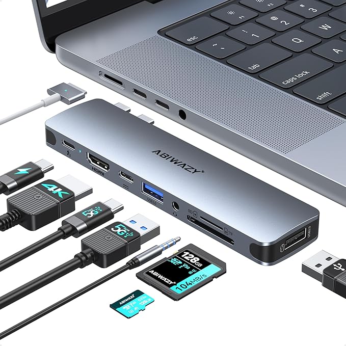 USB C Adapter HDMI Multiport Hub by ABIWAZY