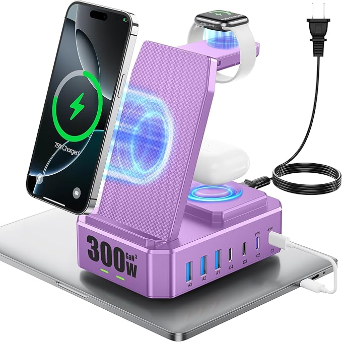 300W Charging Station for Multiple Devices Apple, Zutspzss 10 in 1 Wireless by Zutspzss
