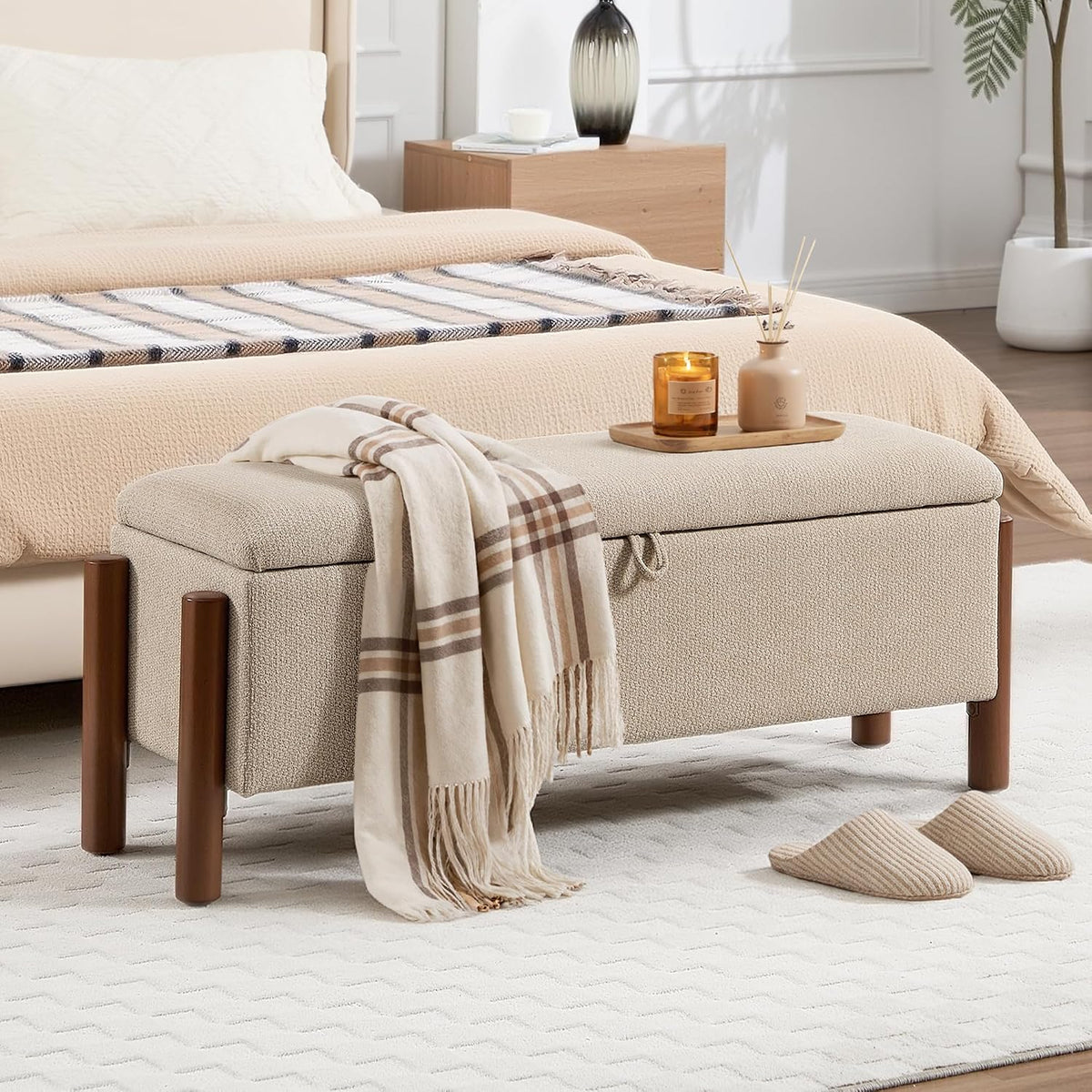 55'' modern storage ottoman benches, main product view