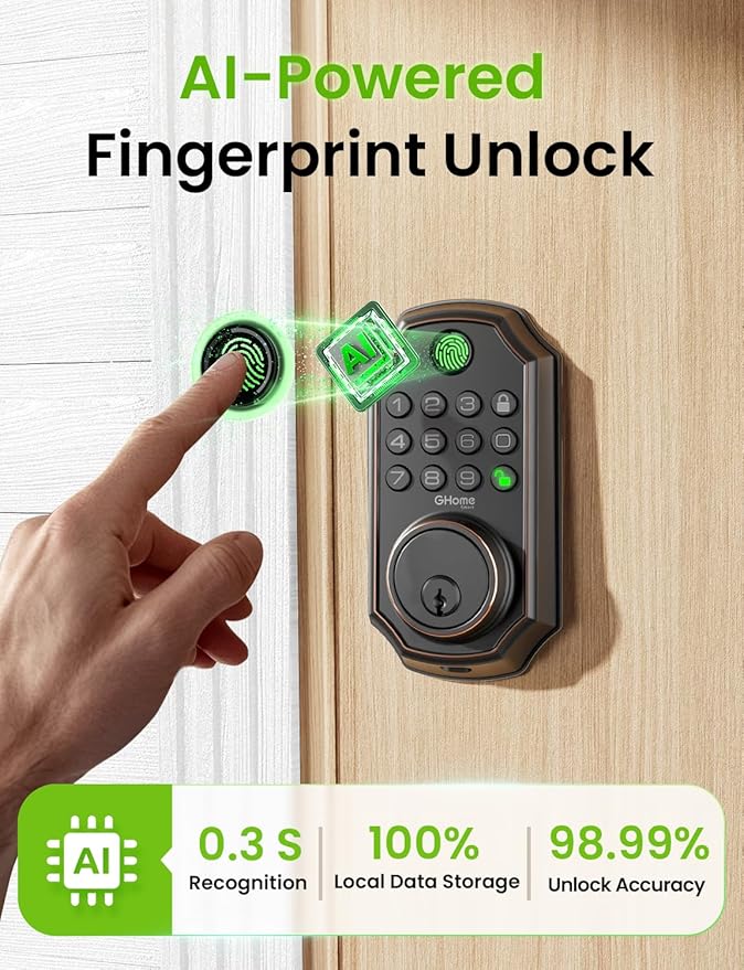 GHome Smart Door Lock KD30, Fingerprint Smart Deadbolt - Image 3