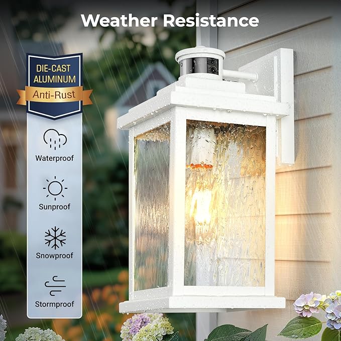 VIANIS Large Adjustable Sensitivity Motion Sensor Exterior Porch Lights - Image 7