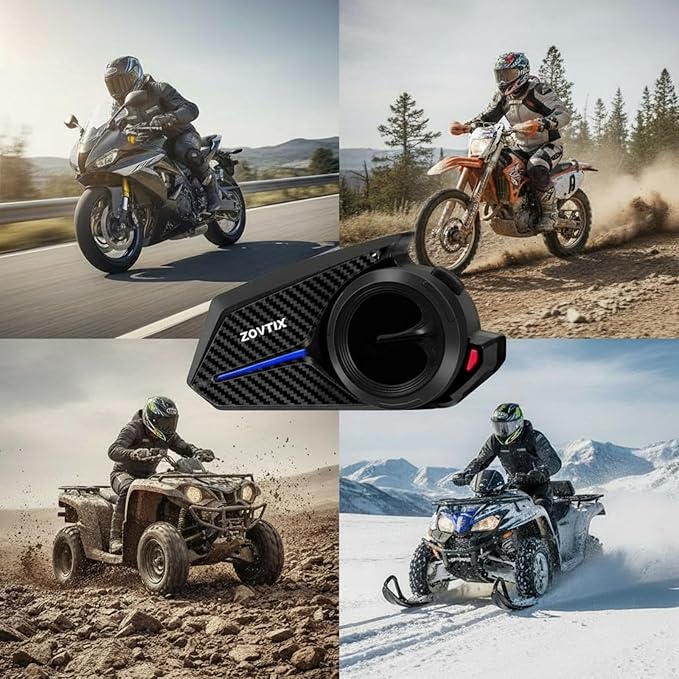ZOVTIX Motorcycle Helmet Headset Support 8 Riders Group Intercom Communication - Image 6