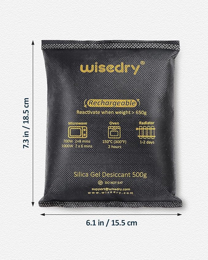 wisedry 2 x 500 Gram Rechargeable Silica Gel Car Dehumidifier, Microwave Fast - Image 8
