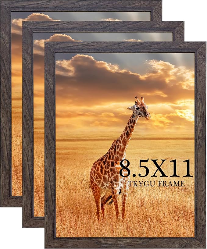TKYGU 8.5x11 Picture Frame walnut Set of 3, Certificate Frame Poster and Photo by TKYGU