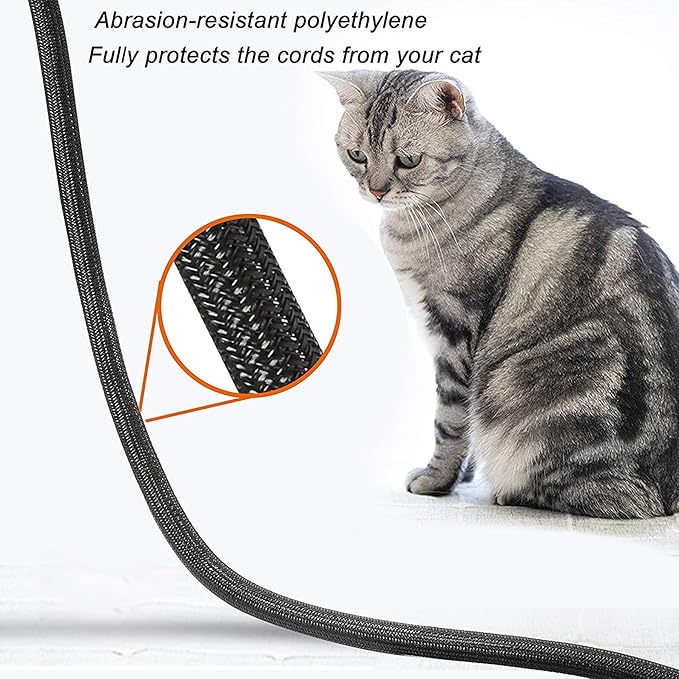 QCSIW 1/2" x 10ft Black/White Cable Sleeve - Image 5