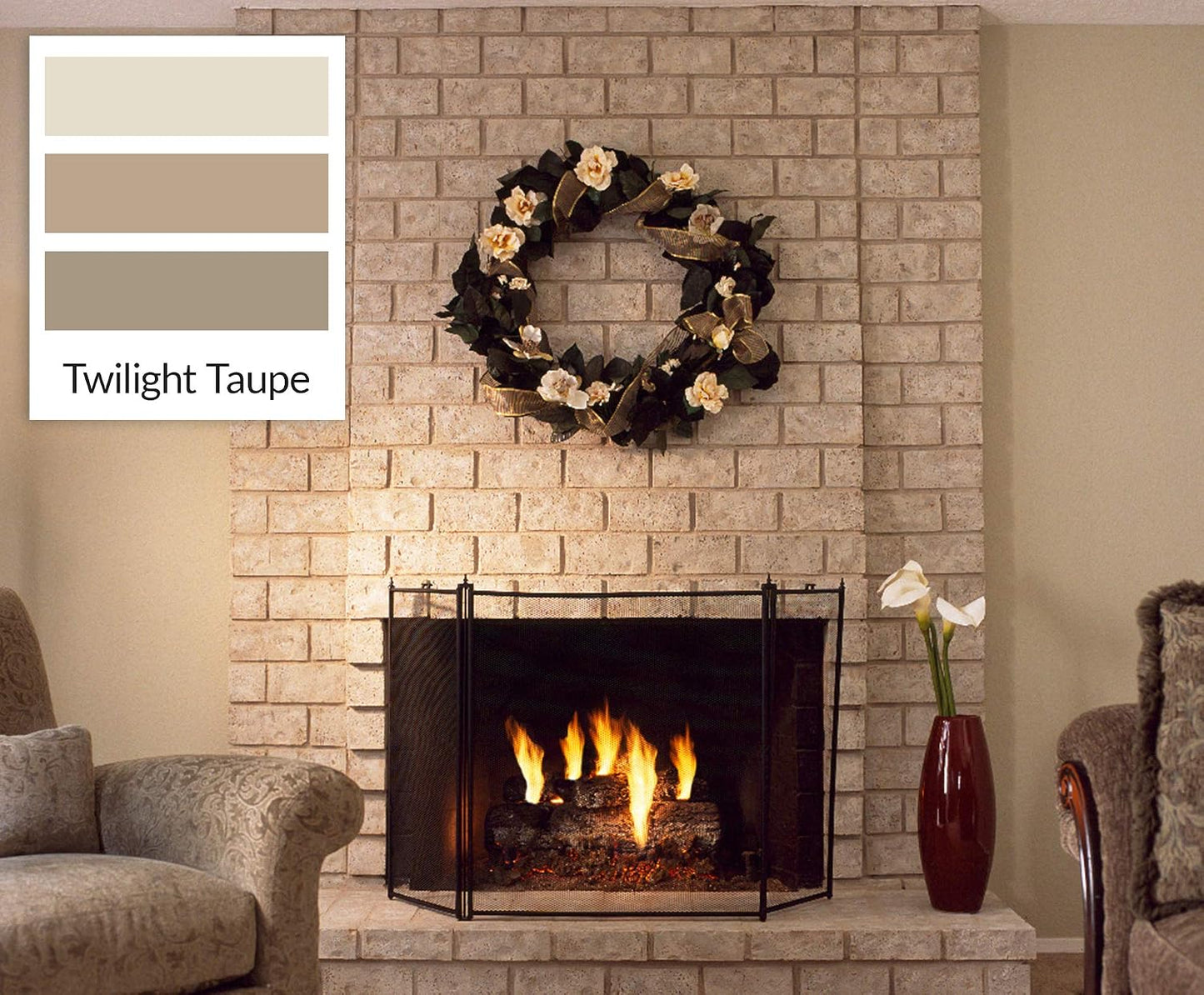 Brick-Anew All-in-One Brick Fireplace Paint Kit – Easy DIY Makeover for a Natural, Realistic Brick Look (Twilight Taupe) Not Your Boring White Paint or Chalk Paint!