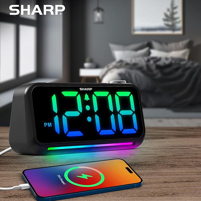 Sharp LED Digital Clock for Bedroom, Super Loud Alarm Clock for Heavy Sleepers - Image 6