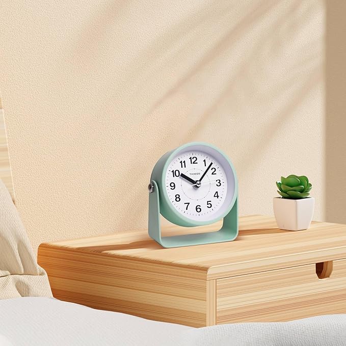 TIMESS Analog Alarm Clock, Silent Non-Ticking Quartz Movement, Battery-Operated - Image 7