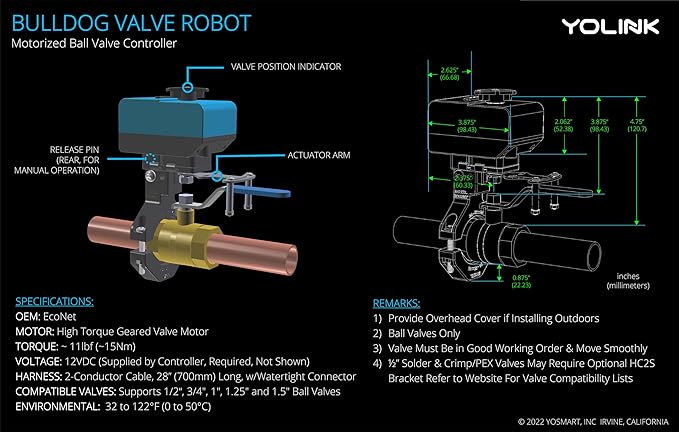 YoLink X3 Version Smart Water Leak Protection Kit: X3 Valve Controller - Image 8