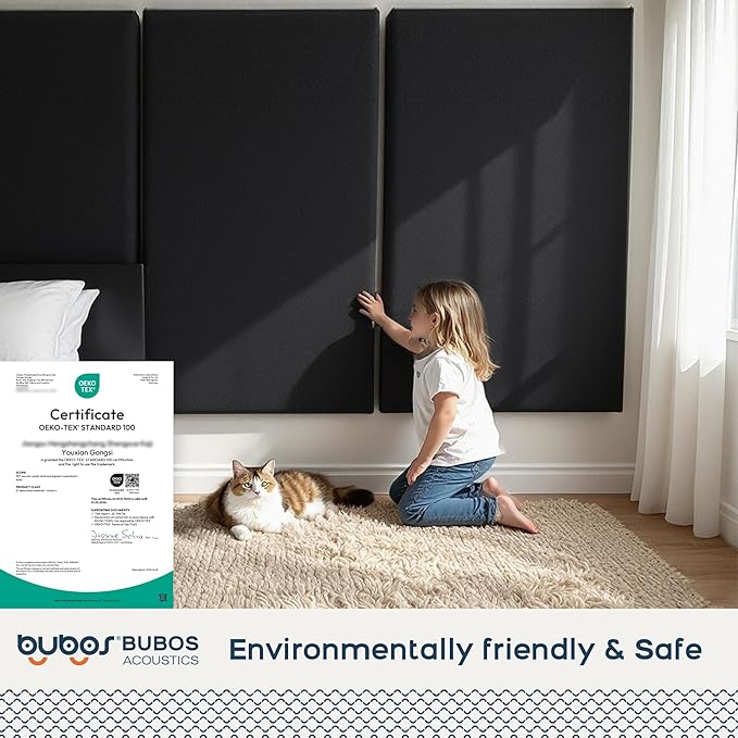 BUBOS 2 PCS Fabric Acoustic Panels, 47.2''x23.7'' Decorative Sound Dampening - Image 3