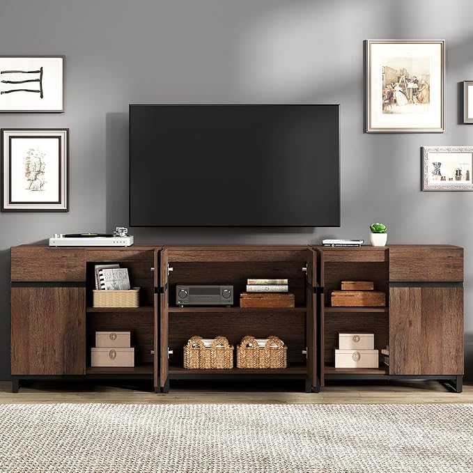 Wampat Modern TV Stand for 100 inch TVs, 3 in 1 Entertainment Center Console - Image 3