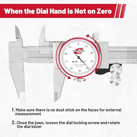 Standard Gage 0-6" Range SAE Dial Caliper Measuring Tool, Analog Precision - Image 6