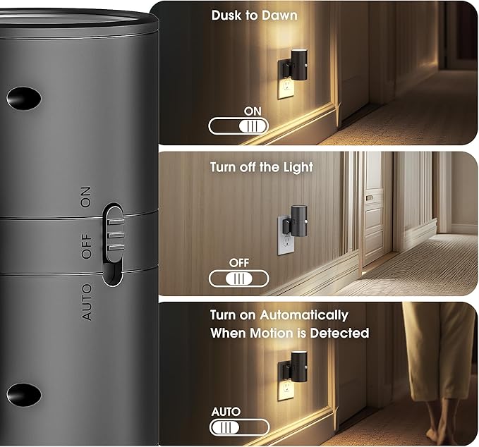Briignite Motion Sensor Night Light, Motion Activated Plug in Night Lights - Image 6
