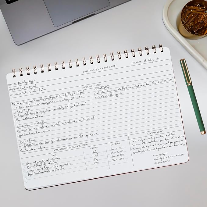 | Meeting Notebook for Work | 8.25" x 11.75" | Project Planner | Simple Design - Image 8