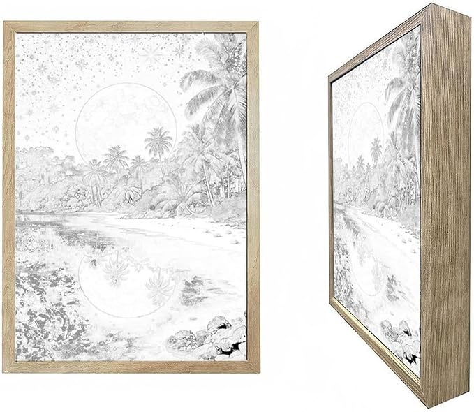 URVIP LED Glowing Photo Frame, 3D Starry-Sky Blue Moon Wall Art, 9x12 Inches - Image 3