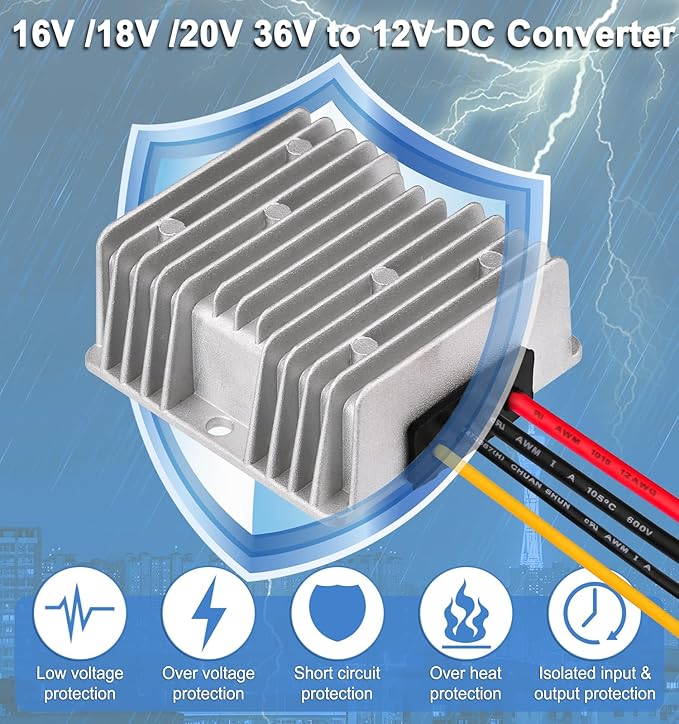 EAGWELL DC 8-40V to 12V Converter 6A 72W Step Down Converter Voltage Reducer - Image 5