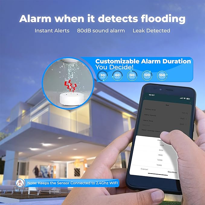 TUBY WiFi Water Leak Detector – No Hub Required, Easy Installation Smart Sensor - Image 3