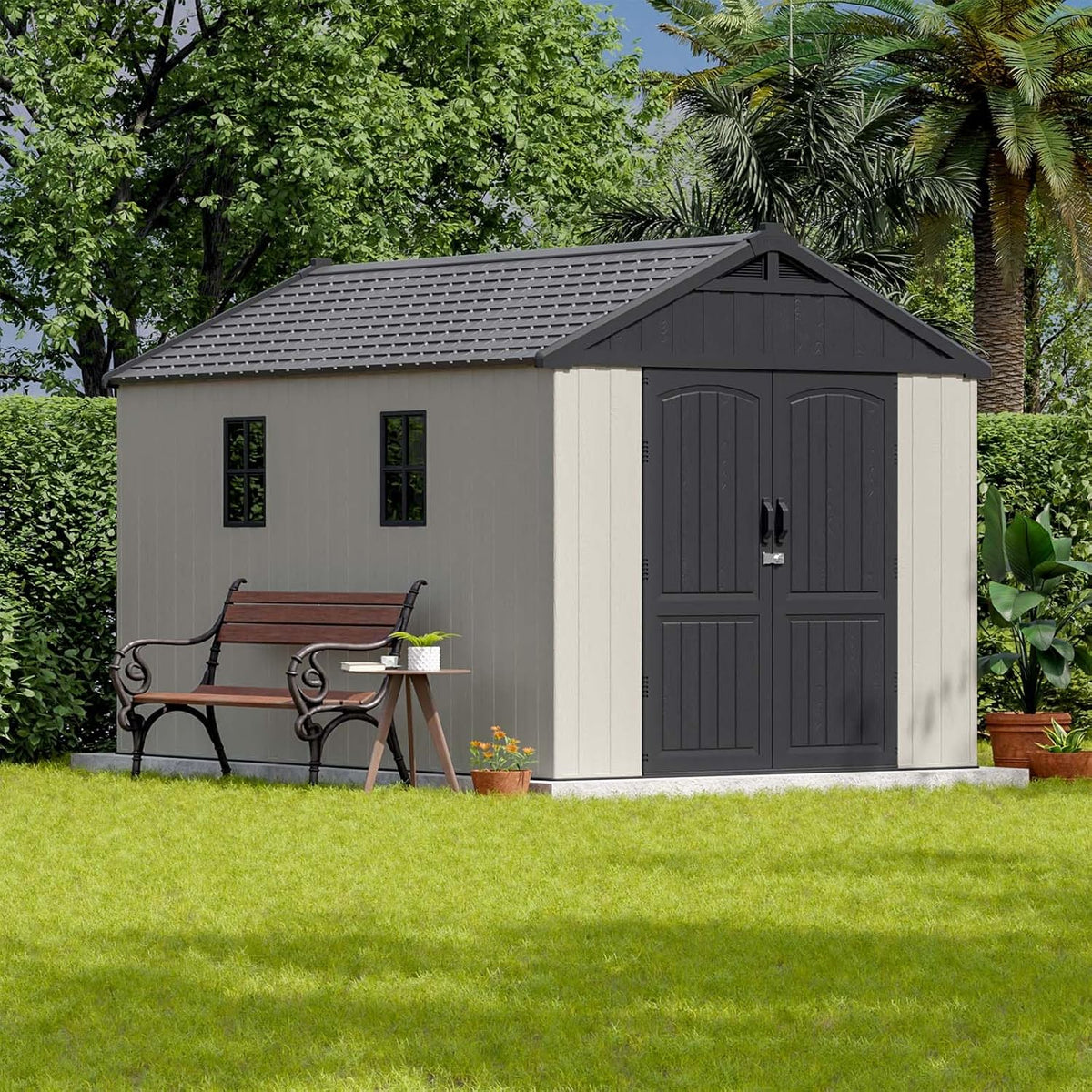 patiowell 8x12 ft resin outdoor storage shed with, main product view
