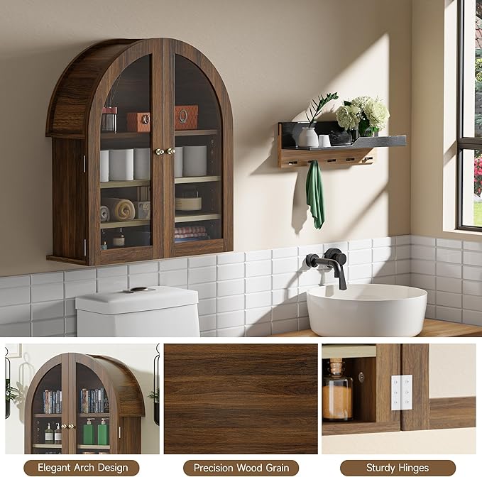 HOACT Arch Bathroom Wall Cabinet - Image 4