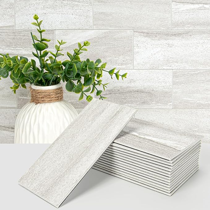 Art3d 102-Piece Faux Stone Peel and Stick Backsplash Tile, Waterproof Thick PVC by Art3d