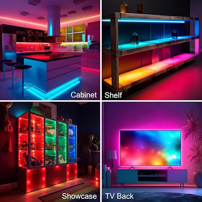 LAFULIT 8 PCS RGB Under Cabinet Lights Kit, App and Remote Control Led Strip - Image 7
