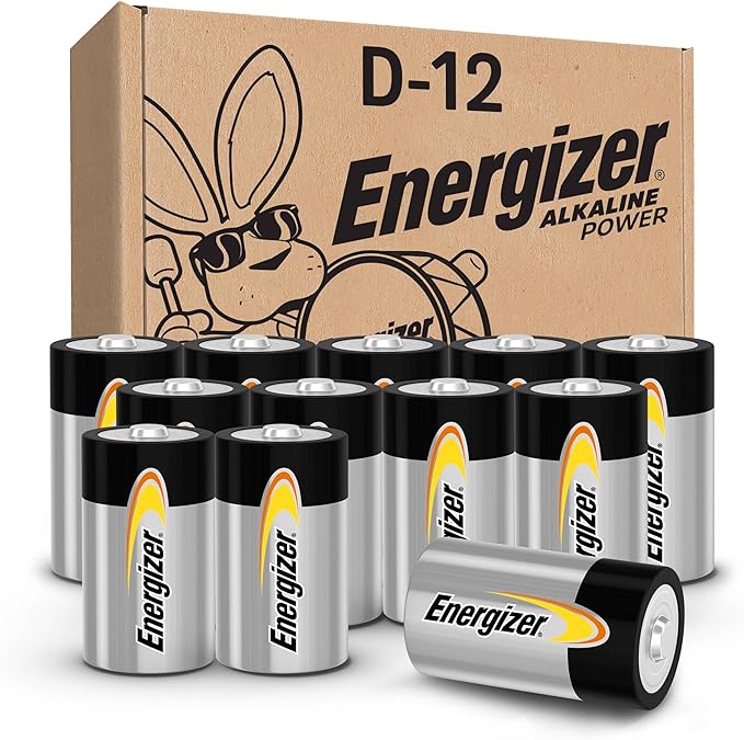 Energizer Alkaline Power D Batteries 12 Count, Long-Lasting Alkaline Size D by Energizer