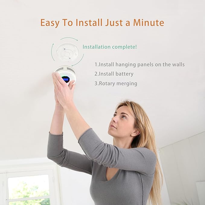 Kesymo 6Pack Upgraded Interlinked Smoke Carbon Monoxide Detector, Battery - Image 7