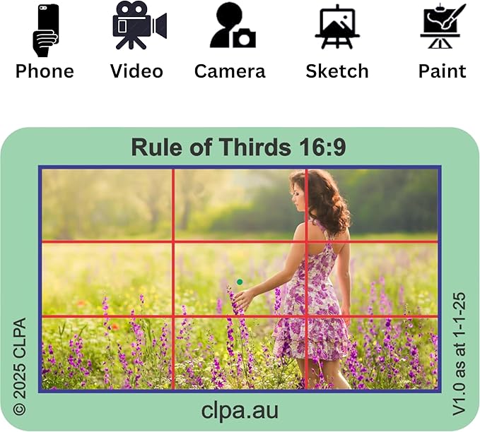 CLPA Basic Photographic Viewfinder Set: Rule of Thirds, Square Diagonals - Image 2