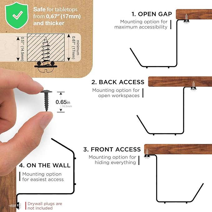 Compact Under Desk Cable Management Tray - Image 7