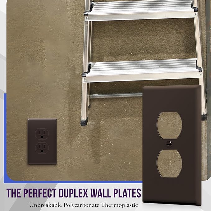 ENERLITES Duplex Receptacle Outlet Wall Plate, Gloss Finish, Midway Size 1-Gang - Image 3