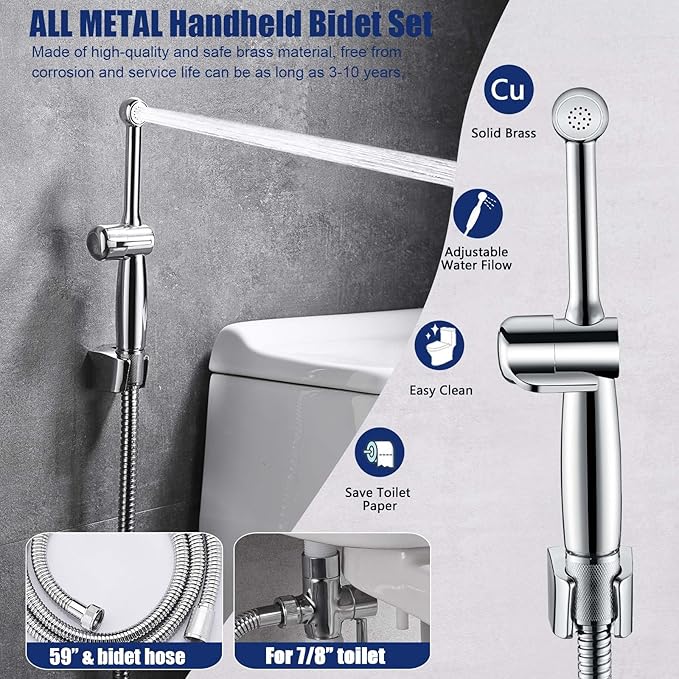 Handheld Bidet Sprayer for Toilet, Hand Held Bidet Attachment, Cloth Diaper - Image 3