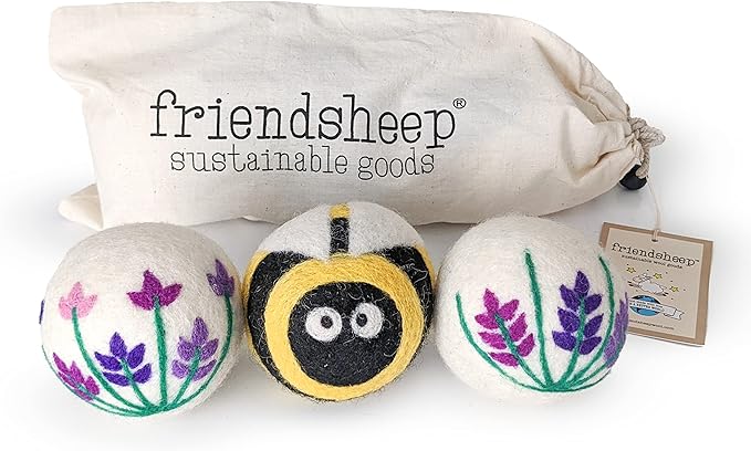 Friendsheep Wool Dryer Balls, Organic Reusable Fabric Softener Alternative by Friendsheep
