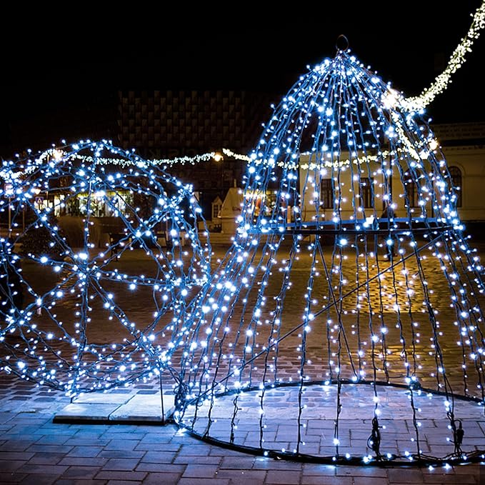 HOME LIGHTING 66ft Christmas Decorative Mini Lights, 200 LED Green Wire Fairy - Image 3