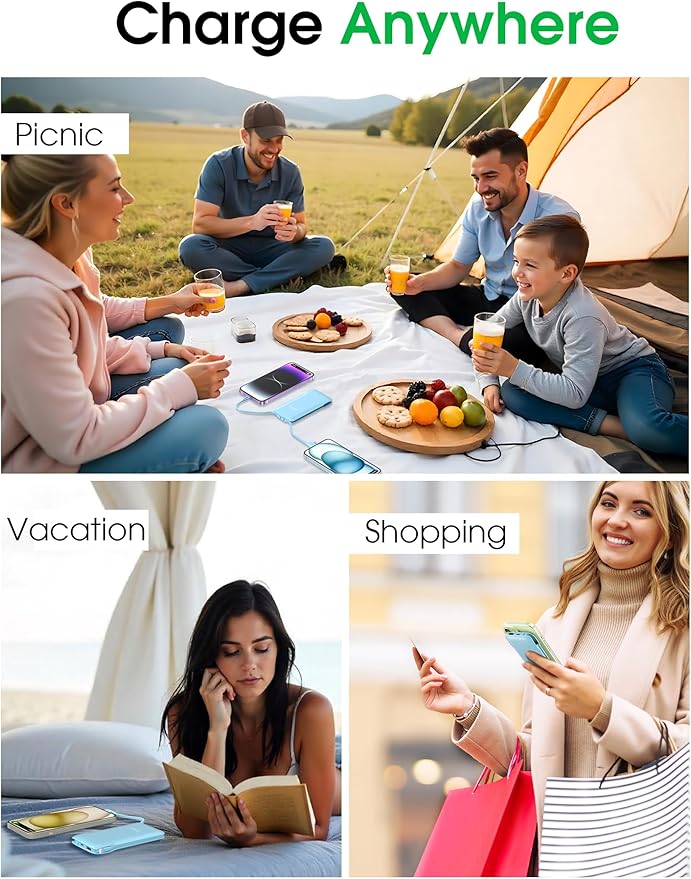 TG90° 10000mAh Power Bank with Built-in AC Wall Plug and Cables, Ultra Slim - Image 9