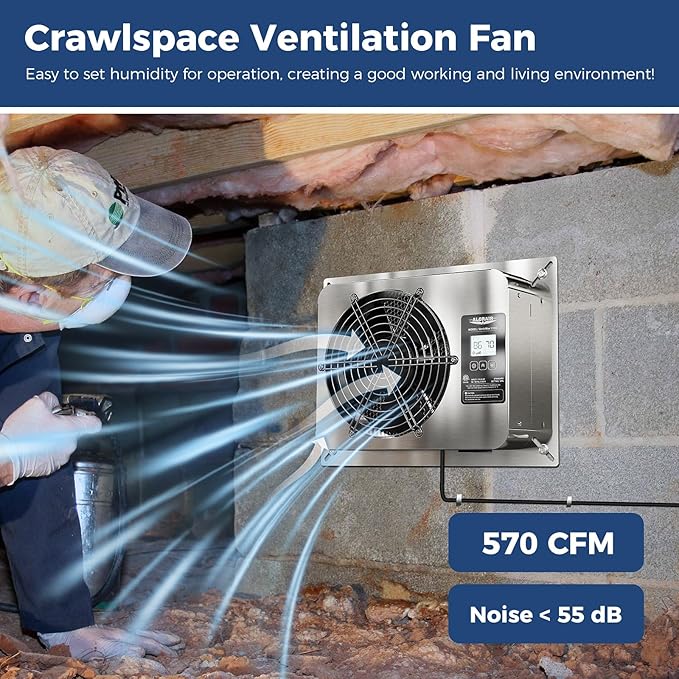 ALORAIR 570 CFM Crawl Space Ventilator Fan - Image 2