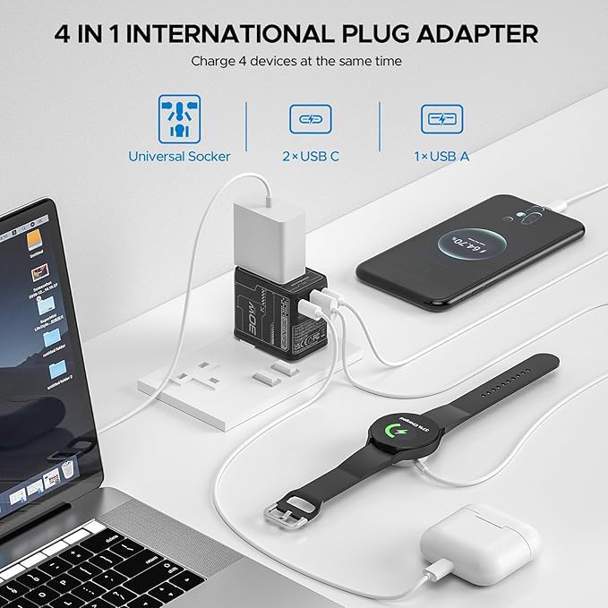 Universal Travel Adapter 30W GaN, KEY POWER All-in-One International Power - Image 5