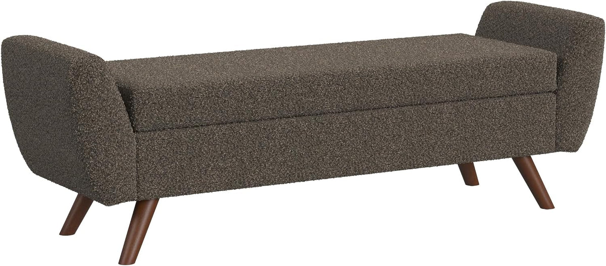 homepop 60" modern storage bench with wood legs, main product view