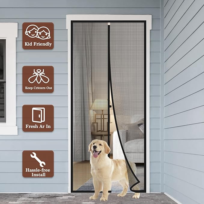 Yotache Custom Magnetic Screen Door, Left Right Side Opening Door Mesh - Image 5
