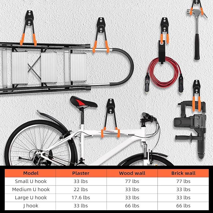 CRXCRC Garage Hooks, 4 Pack Wave Hooks - Image 6