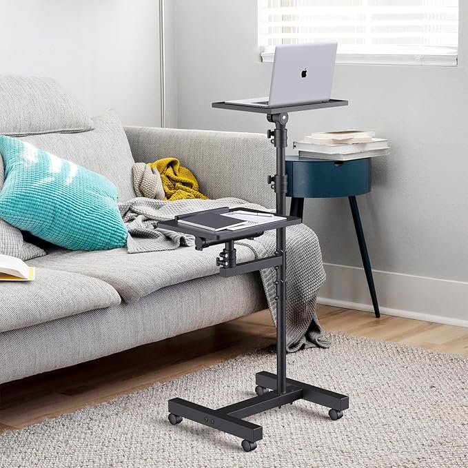 Facilife 2 Shelves Projector Stand Tripod, Height Adjustable Max 64", Mobile - Image 7