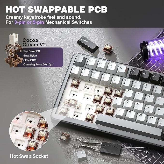YUNZII B75 PRO Wireless Mechanical Keyboard, 75% Layout - Image 5