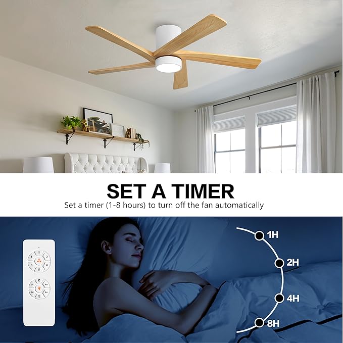 WINGBO 48 Inch Flush Mount DC Ceiling Fan - Image 7