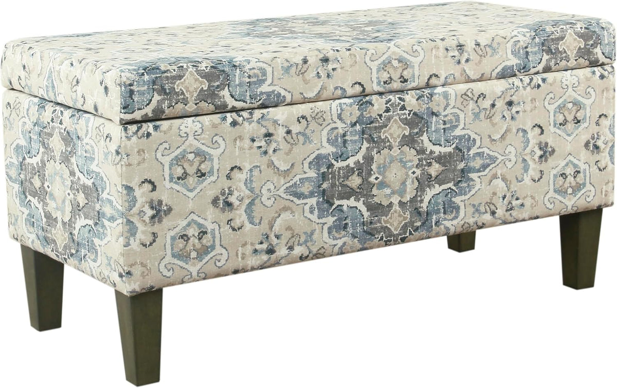 homepop 36" decorative storage bench - antiqued blue, main product view