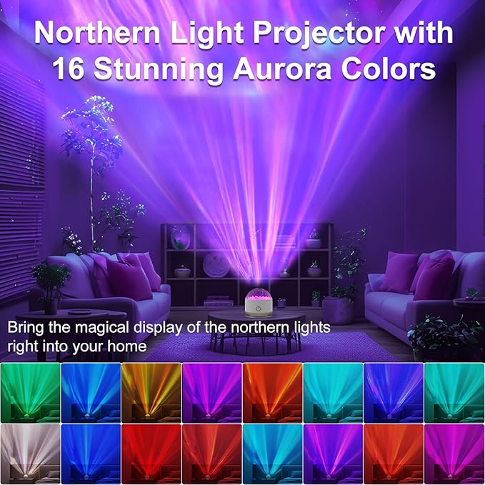 HUMIIEYE Northern Light Projector, Battery Operated Aurora Night Light - Image 3