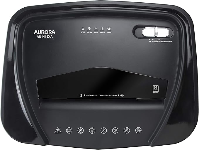Aurora AU1415XA 14-Sheet Crosscut Paper/CD and Credit Card Shredder/ 5-Gallon - Image 5