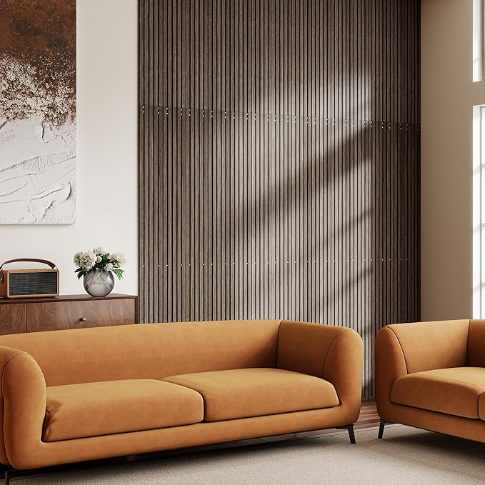 HOMCOM 4 Pack 3D Acoustic Panels, Wood Slat Wall Paneling - Image 6
