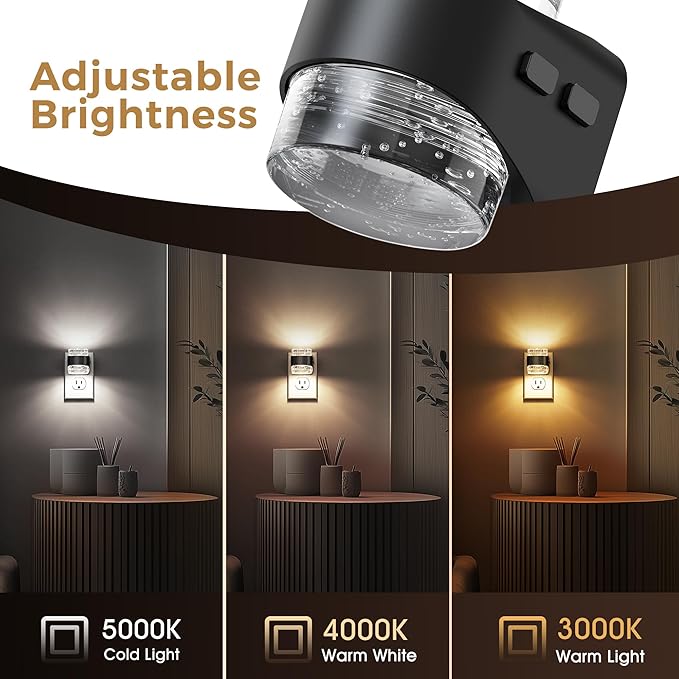 L LOHAS LED Night Light, Bubble Night Lights Plug into Wall, 3000K/4000k/5000K - Image 4