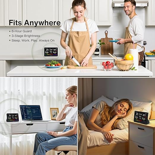 bonoch 16 in 1 Air Quality Monitor Indoor 7" Display 9 AQI+7 AQI Alerts - Image 9