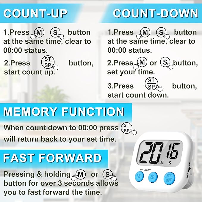 ZILLEEN Classroom Timer for Kids Teachers 2 Pack Digital Timers - Image 7