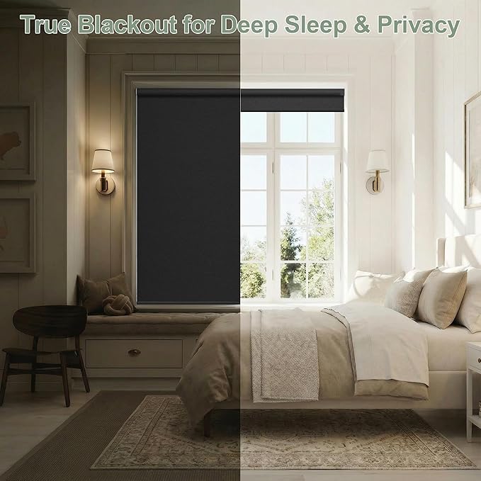 Zshine Motorized Blackout Window Blinds Customize Width Remote Control Wireless - Image 3